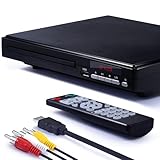 Sukinum DVD-Player für Fernseher, 1080P HD-DVD-Player für Zuhause, alle Regionen, kostenloser kompakter Mini-CD-Player mit HDMI- und AVI-Kabel, USB-2.0-Anschluss, Fernbedienung, integriertes PAL