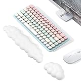 CHRI Handballenauflage Tastatur Maus Set White Cloud Tastatur-Handgelenkauflage Weiche Gedächtnisschaum Handauflage Tastatur Maus mit Rutschfeste Unterlage Ergonomisches Handgelenkauflage