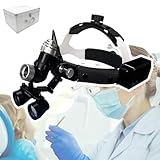Dental-Mundlupe, Vergrößerung 2,5/3,5-Fach Optional, Arbeitsabstand 420 Mm, Mit LED-Scheinwerfer, 7-W-LED-Licht, Wiederaufladbarer Batterie, Ergonomisches Design, Für Zahnärzte,3.5x