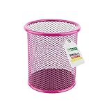 LEVIATAN Metall Stifteköcher - Stiftehalter rund aus Drahtmetall - Mesh Multifunktions Becher für Kugelschreiber - Stifte Halter für Büro/Schule Ø91 mm, Rosa