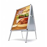 TOPARTIKEL: A1 Kundenstopper OUTDOOR wetterfest | verzinkte Metallrückwand rostfrei | Werbeaufsteller Gehwegaufsteller Plakatständer Kundenstopper A1 beidseitg für 2 Plakate | inkl. Schutzfolien