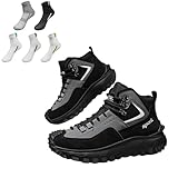 INLANDSIS Stiefel für Herren, Outdoor-Wanderstiefel, wasserdicht, breiter Zehenbereich, Outdoor-Lederschuhe, orthopädische Schuhe für Herren, grau, 46.5 EU