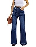 Roskiky Jeans Damen High Waist Jeans Damen Bootcut Tiefblau L