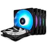 DEEPCOOL RF120M 5IN1 RGB LED PWM PC Gehäuse Lüfter, CPU Lüfter, 5x120mm Gehäuselüfter Case Fan, 12V 4 Pin, 500~1500 RPM