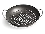 Enders® GEMÜSEPFANNE Grill-Zubehör 8790, BBQ Gourmet, für Gemüse, Salat, Fisch, Pfanne, beschichtet, Schwarz