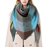 Alorn XXL Karierte Dreieckstuch für Damen, Weich Warm Modisch Großes Tuch Für Winter Elegant Alltagsoutfits Reise Abendveranstaltungen