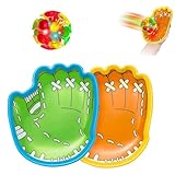 Dranng Klebeball Fangspiel | LED Saugnapf Ball Fangspiel Set - Outdoor Aktivitäten Mit Handschuhen Für Erwachsene Jugendliche Kinder Garten Park Spielplatz