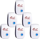 Ultraschall Schädlingsbekämpfer,6 Stück Elektronische Insektenschutzmittel, Moskitoschutz Innenräumen Pest Repeller für Kakerlaken, Mäuse, Fliegen, Mücken, Spinnen