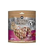 BetterBones – weicher Kausnack für Hunde, ohne Rohhaut, umwickelte Twists mit Ente und Cranberry, 12,5cm, 27er Pack