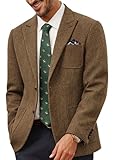 PJ PAUL JONES Herren Sakko Sportlich Jacket Business Modern Regular Fit Tweed British Blazer Winter Anzugjacke(Braun,M)