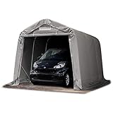 TOOLPORT Garagenzelt Carport 2,4 x 3,6 m in grau Unterstand Lagerzelt ca. 550 g/m² PVC Plane und Stabiler Stahlrohrkonstruktion