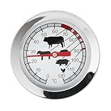 Van Henry Edelstahl Bratenthermometer - Analoges und kabelloses Fleischthermometer für Küche und Grill - Ideal Steak, Fleisch, Geflügel - 5,3 x 11 cm