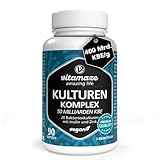 Kulturen Komplex hochdosiert mit 400 Mrd. KBE/g in 1 Kapsel, 20 Bakterienkulturen für den Darmflora Aufbau mit Inulin und Zink, 90 vegane & magensaftresistente Kapseln mit 50 Mrd. KBE für 3 Monate
