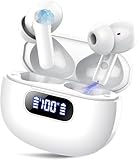Bluetooth Kopfhörer, In Ear Kopfhörer Kabellos Bluetooth 5.3 mit 4 ENC Noise Cancelling Mic, 2024 Neue Kopfhörer Kabellos LED Anzeige, 48Std Earbuds, HiFi Stereo IP7 Wasserdicht Ohrhörer für Arbeit