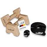ArtSport Liegestützgriffe aus Holz M - Calisthenics, Parallettes, Liegestütz Barren, Indoor & Outdoor, ergonomische Handstand Griffe