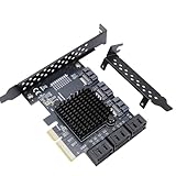 Goshyda 9-Port-PCIe-SATA-Erweiterungskarte, 6-Gbit/s-SATA-3.0-Controller mit Hot-Swap-Unterstützung, PCI-E X4/x8/x16-Steckplatzadapter für Wins Linux, Festplattenerweiterungskarte