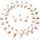 Vicloon 90 Stück Herzklammern, 3.5cm Holzklammern Klein, Mini Wäscheklammern für Fotos Bilder Collagen Postkarten Geschenke, Schule Büro Hausaufgabe Deko, Clips für DIY, Fotohalter, Basteln