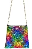 Balinco Regenbogen Tasche mit Wendepailletten – Bunte Glitzertasche als Kostüm-Accessoire für Kinder & Erwachsene | Stylische Schultertasche für Karneval, Fasching, Festival & Mottoparty