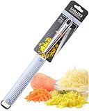 Sabatier Professionelle fein geätzte Küchenreibe – 35,6 x 3,2 cm, rasiermesserscharfer Edelstahl-Zester mit Klingenschutz und ergonomischem Griff, perfekt für Zitrone, Hartkäse, Muskatnuss und