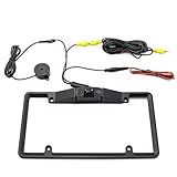 Yinhing Back -up -Kamera für Autos, Fahrzeug Backup Kameras 2LED 3 in 1 Auto Nummernplattenrahmen Rahmen Parksensor Rückseite Backup Rückwärtskamera Rückwärtskamera für für mit AV