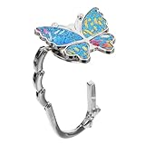 ibasenice Faltbarer Schmetterling Handtaschenhalter Tisch Tasche Haken Metall Tragbar Antirutsch Handtaschen aufhänger Stabil für Büro und Alltag