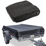 CargoVA® Feinmaschiges Anhängernetz 2x3m - Schwarzes feinmaschiges Abdecknetz mit Gummiseil - zur optimalen Ladungssicherung