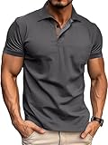 Comilaka Herren Poloshirt Kurzarm Polo Kontrast Polohemd Male Klassisches T Shirt Freizeit Sommer