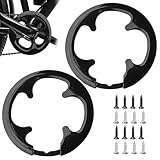 Pluvyze 2PCS Kettenschutz Fahrrad,Kettenblattschutz,Kettenschutzring,Chain Guard, Universell 4 Löcher,Passend für 42-44 Zähne Mountainbike,Fahrrad,mit 16 Schrauben