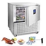 VEVOR kommerzieller Schockfroster 114 L Schockkühler mit 5 Einschüben, Schockfroster-Gefriertruhe mit 4 Gefriermodi, Lebensmittel-Schockfroster aus Edelstahl mit Rollen für Restaurants, Meeresfrüchte