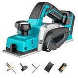 Akku-Hobel Kompatibel mit Makita 18V Batterie, 16500RPM, Akku Hobel Handhobel Elektrohobel Einhandhobel 0-2MM Einstellbares Tiefe für Holzbearbeitung Elektrowerkzeug (Ohne Akku)