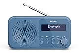 SHARP DR-P420 Portables Digitalradio (DAB/DAB+/FM mit RDS, USB, Bluetooth 5.0, 3,5mm Klinke Wecker-Funktionen), Blau