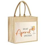 YYSWSAKY Aperol Geschenk Jutetasch, Aperol Spritz Geschenk, bin auf Aperol Spritz Tour Tasche, Geschenktasche für Weihnachten JGA Geburtstag