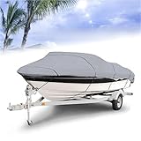 Bootsplane, Bootsabdeckung Bootsabdeckung Yacht Outdoor-Schutz wasserdichte Bootsabdeckung Oxford-Gewebe Anti-Smashing Reißfest Silber Reflektierend 300D 11-22FT(20-22FT)