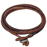 LOCAL LEAGUE Herren-Armband aus Leder SURF PATROL AUSTRALIA - voll Verstellbar - HELLBRAUN - mehrlagiges Wickelarmband für Männer, Freund, BEACH-Party, Kordel Seiloptik, Urlaub, Festival 92 cm
