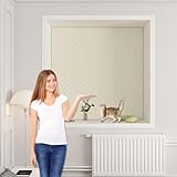 Verdunklungsstoff 125 x 155 cm, Tragbare Reise, Anti-Uv, Einfache Installation, Maßgeschneiderte Größe, Reisefensterabdeckung, mit Klettband für Schlafzimmer, Dachboden, Elfenbein