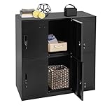 NaMaSyo Abschließbarer Schrank Metallschrank Aktenschrank Büroschrank 9-türiger Mitarbeiterschrank Lagerschrank Stahlschrank Werkstattschrank für Arbeitszimmer Garage Schule (6 Fächern, Schwarz)