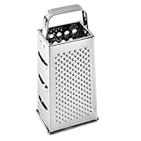 HIAKDOFT Multifunktionaler Edelstahl Vierkantreibe Küchenreibe mit Schneideflächen für Grobes und Feines Reiben von Kartoffeln Gemüse Käse und Obst Kompakt und Platzsparend für Haushalt