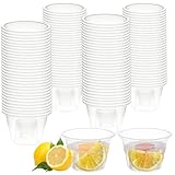 Sinofort 100 Stück Schnapsgläser Plastik, Shot Becher, Wiederverwendbar Transparent Plastikbecher, Partybecher Schnapsbecher für Verkostung, Partys, Weihnachten, Geburtstage