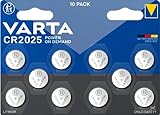 VARTA Power on Demand CR2025 Lithium Knopfzellen 3V, 10er Pack - smart, flexibel, leistungsstark für den mobilen Endkonsumenten - z.B. für Smart Home Geräte, Autoschlüssel [Exklusiv bei Amazon]