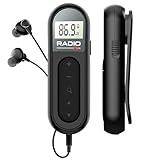 Mini Radio Klein UKW/FMTransistorradio,tragbarer UKW-Radioempfänger/mit DSP,LCD-Display und Kopfhörer,300MAh Wiederaufladbar Tragbares,Taschenradio zum Gehen und Reisen (Schwarz)
