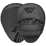 WFX Boxpolster Fokus-Pratzen Haken und Stoß Boxsack Zieltraining Gebogenes Schlagschild Hand Muay Thai Polster MMA Kampfsport Handschuhe Mattschwarz