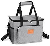 Kühltasche Groß mit Wasserdichter Isolierung, Kühlkorb Picknickkorb Thermotasche Kühltasche, Ideale Einkaufstasche oder Picknicktasche für Arbeit, Büro, Picknick 15l Grau
