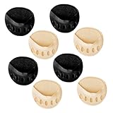 BESPORTBLE Half Socks mit Zehentopper und High Heel Polsterung Atmungsaktive Unsichtbare Fußsohlen Einlagen für Damen Schwarz Rutschfeste Bequeme Halbsocken für Sandalen und Pumps