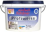 einfach Schöner 1 L. Profiweiss Weiss Wandfarbe der Spitzenklasse