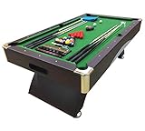 Simba Leonida 8ft Billardtisch, 220 x 110 cm, Grün, Vollausstattung, Neu & Verpackt, Professionell, Schwarzbraun mit Grünem Tuch, Metall & Holz, 2 Spieler, Billard, Billardtisch