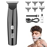 Haarschneidemaschine Profi, Elektrische Bartschneider Herren mit LED Anzeige, Haartrimmer mit 2 Gänge, Herren Wasserdichter Barttrimmer, Haarschneideset für Haar/Bart (schwarz)