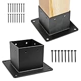 Basis für Terrassenpfosten | 2 Stück Pfostenträger Innengröße 8,4 x 8,9 cm, Fixierhalterung für Schuppen im Freien - für Boden, Garten, Hof, Pergola, Pavillon