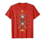 Darts Dartscheibe Weihnachtsbaum Xmas T-Shirt