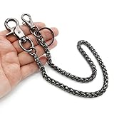 newtro Geldbörsenkette, Herren, Damen, Jungen, Mädchen, Biker, Motorradhose, Jeans, Punk, lang, Schlüsselanhänger, Schwarz, Gold, Silber, 26 Arten, 01-Schwarz, 61 cm