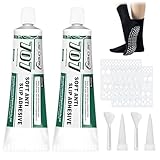 2 Stück Sock Stop Anti Rutsch, Antirutsch Kleber für Socken Stopper Flüssigkeit, Sockenstopper für Wollsocken, Sock Stop Creme, für Handschuhe, Socken, Teppich 50ml × 2